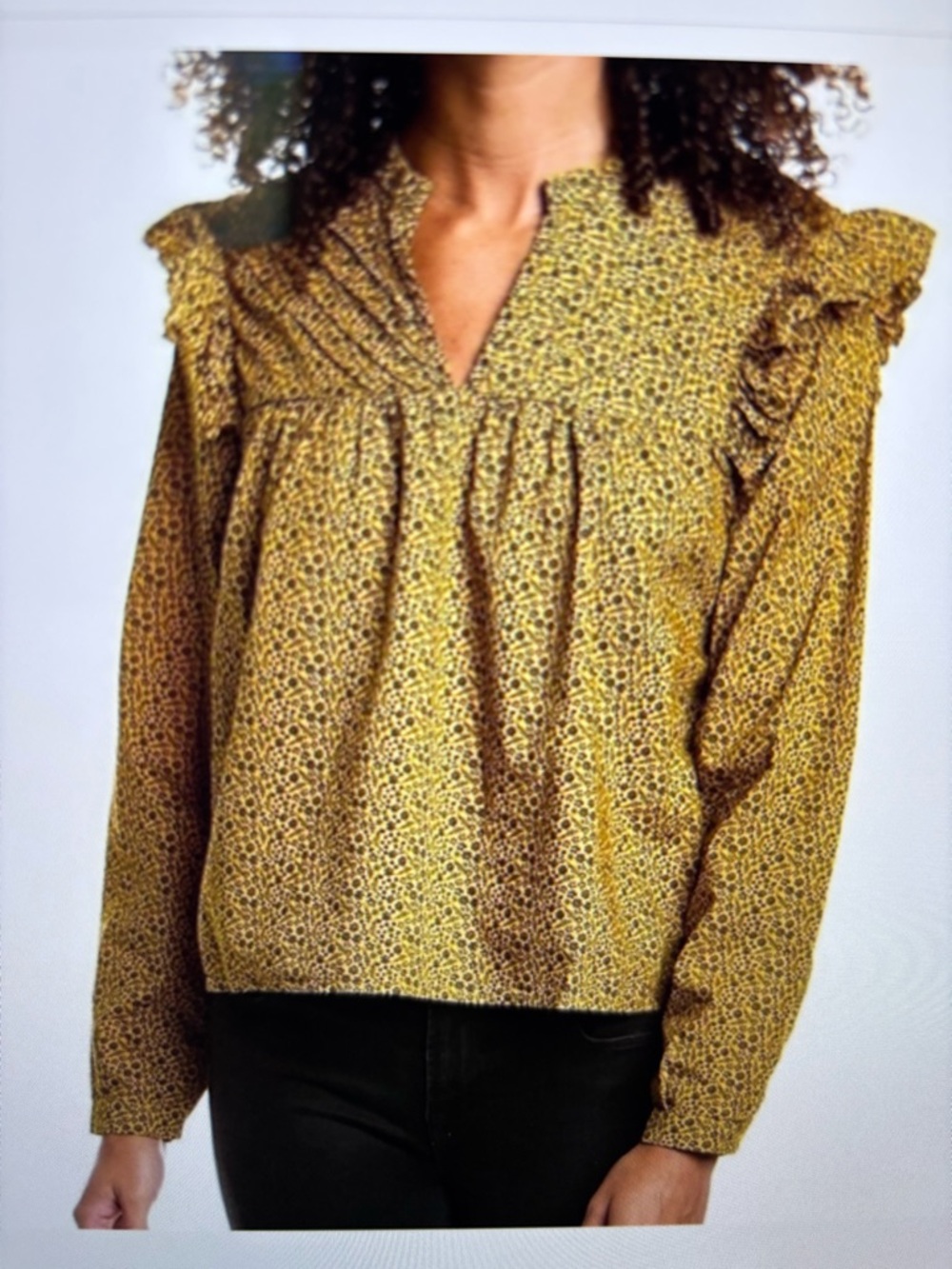 Nation LTD ‘Tilly’ size S Ruffle Top in Citrine Floral